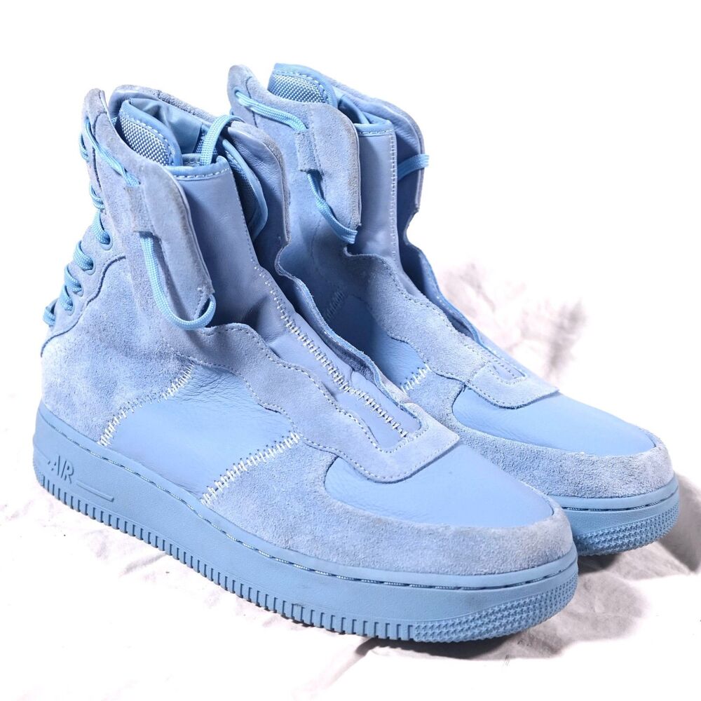 Nike Air Force 1 Rebel XX Light Blue Suede Womens Size 10.5 Sneakers A01525-400